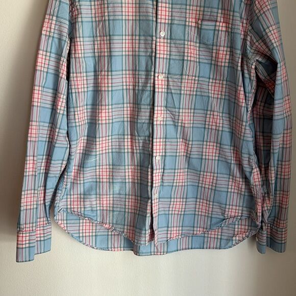 Bonobos Men’s button down Casual Blue and Pink Checkered plaid slim fit Shirt XL - Picture 3 of 8